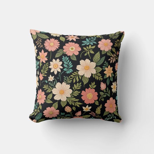 ピンクの花枕クッション クッション (正面)