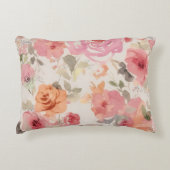 ピンクの花枕 アクセントクッション (正面)
