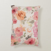 ピンクの花枕 アクセントクッション (裏面(縦))