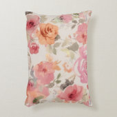 ピンクの花枕 アクセントクッション (正面(垂直))