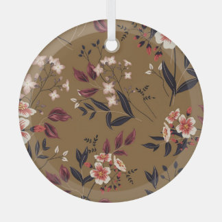 ピンクの花枝、抽象芸術組成。 ガラスオーナメント