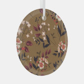 ピンクの花枝、抽象芸術組成。 ガラスオーナメント (正面右)