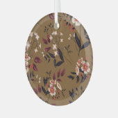 ピンクの花枝、抽象芸術組成。 ガラスオーナメント (正面左)