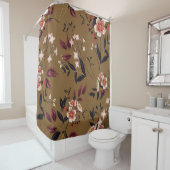 ピンクの花枝、抽象芸術組成。 シャワーカーテン (インサイチュ)