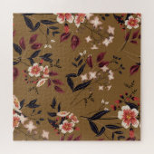 ピンクの花枝、抽象芸術組成。 ジグソーパズル (横)