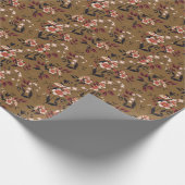 ピンクの花枝、抽象芸術組成。 ラッピングペーパー (角)