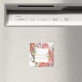 ピンクの花枠をパーソナライズ マグネット (インサイチュ (食洗機))