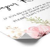 ピンクの花柄おむつくじベビーシャワー ポスター (角)