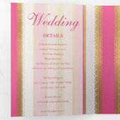 ピンクの花柄が優雅なレジデンシー時代のウェディング 三つ折り招待状 (内部最初)