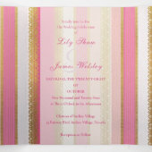 ピンクの花柄が優雅なレジデンシー時代のウェディング 三つ折り招待状 (内部中)