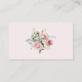 ピンクの花柄にリボンが可愛いおむつくじカード エンクロージャーカード (裏面)