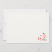 ピンクの花柄のオリジナル便箋 招待状 (裏面)