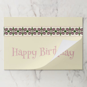 ピンクの花柄のクリーム色のベージュ ペーパーパッド