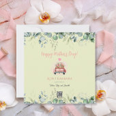 ピンクの花柄のトラック マザーズデイ フラット シーズンカード