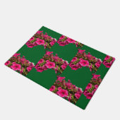 ピンクの花柄のドアマット ドアマット (アングル)
