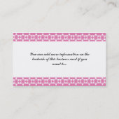 ピンクの花柄のボーダー写真の名刺 名刺 (裏面)