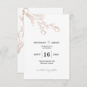 ピンクの花柄の保存日付 セーブザデート (正面/裏面)