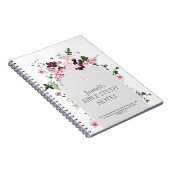 ピンクの花柄の個人用聖書研究ノート ノートブック (右側)