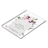 ピンクの花柄の個人用聖書研究ノート ノートブック (左側)
