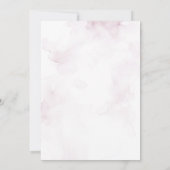 ピンクの花柄の初めての聖体拝領の少女が十字架を祈る 招待状 (裏面)