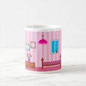 ピンクの花柄の子供部屋 コーヒーマグカップ (中央)