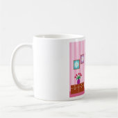 ピンクの花柄の子供部屋 コーヒーマグカップ (左)
