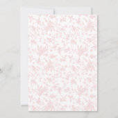 ピンクの花柄の小さなプリンセスベビーシャワー 招待状 (裏面)