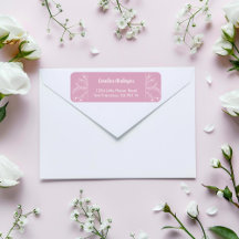 ピンクの花柄の差出人住所