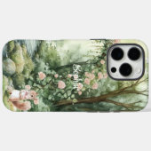 ピンクの花柄の森のリス Case-Mate iPhoneケース (裏面 (横))