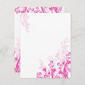 ピンクの花柄の渦巻き（無地) (正面/裏面)