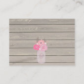 ピンクの花柄の白いパンプキンのおむつくじ引きカード エンクロージャーカード (裏面)