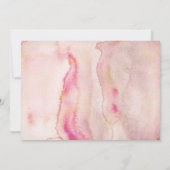 ピンクの花柄の第1誕生日の写真 招待状 (裏面)