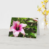 ピンクの花柄の表紙のグリーティングカード カード (黄色い花)