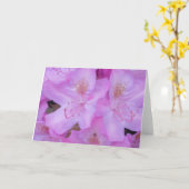 ピンクの花柄は挨拶状を引き起こします カード (黄色い花)