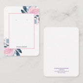 ピンクの花柄イヤリングディスプレイホルダー 名刺 (正面/裏面)