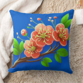 🌸 ピンクの花柄インテリアアクセント 🌸 クッション (ブランケット)