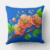 🌸 ピンクの花柄インテリアアクセント 🌸 クッション (裏面)