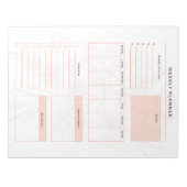 ピンクの花柄ウィークリー ノート (正面)