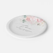 ピンクの花柄エレガントな植物紙皿 ペーパープレート (アングル)