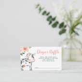 ピンクの花柄カウガールおむつくじ エンクロージャーカード (スタンド正面)