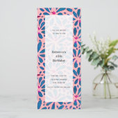 ピンクの花柄カットアウトがモチーフのオールパーパーティー 招待状 (スタンド正面)