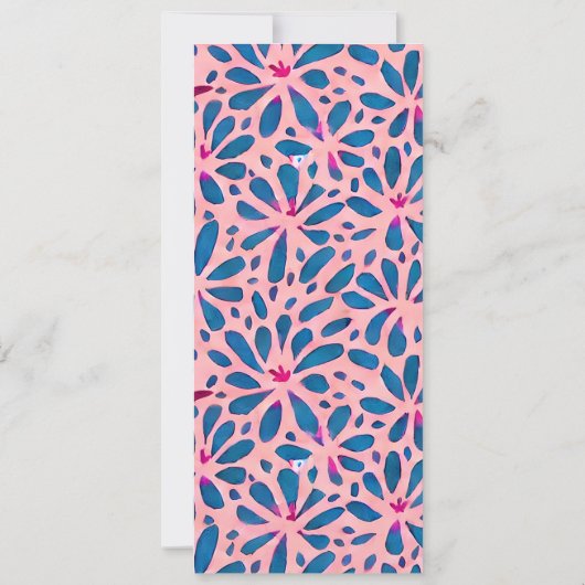 ピンクの花柄カットアウトがモチーフのオールパーパーティー 招待状 (裏面)