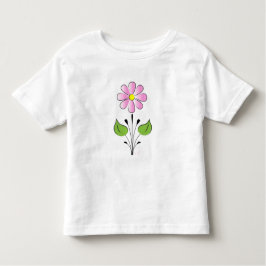 ピンクの花柄カラフルユニーク トドラーTシャツ