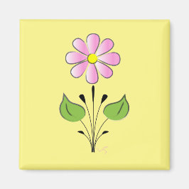 ピンクの花柄カラフルユニーク マグネット