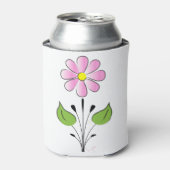 ピンクの花柄カラフルユニーク 缶クーラー (缶正面)