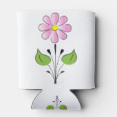 ピンクの花柄カラフルユニーク 缶クーラー (裏面)