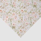 ピンクの花柄コテージコアコケッティラッピングペーパー 薄葉紙 (詳細)