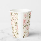 ピンクの花柄コーヒーバー用紙コップ 紙コップ (右)