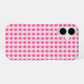 ピンクの花柄スマホケース iPhone 16ケース (裏面横)