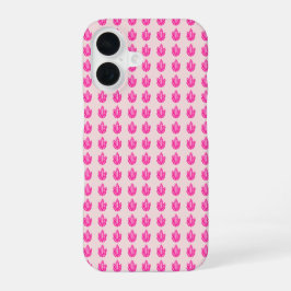ピンクの花柄スマホケース iPhone 16ケース